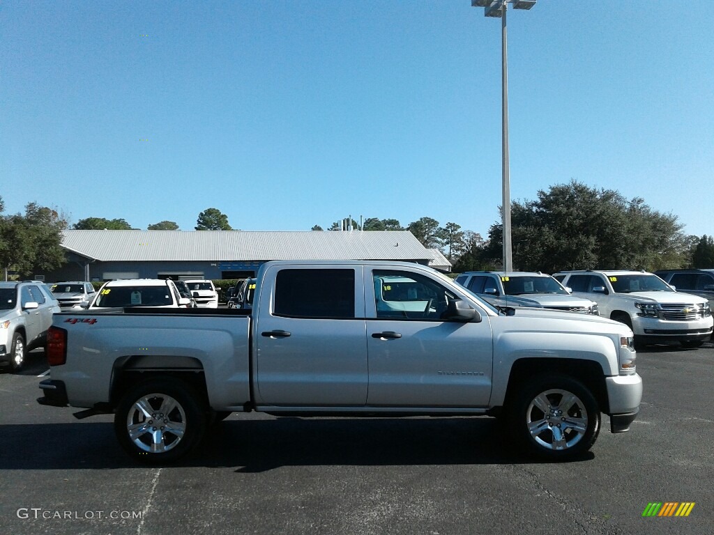 2018 Silverado 1500 Custom Crew Cab 4x4 - Silver Ice Metallic / Dark Ash/Jet Black photo #6