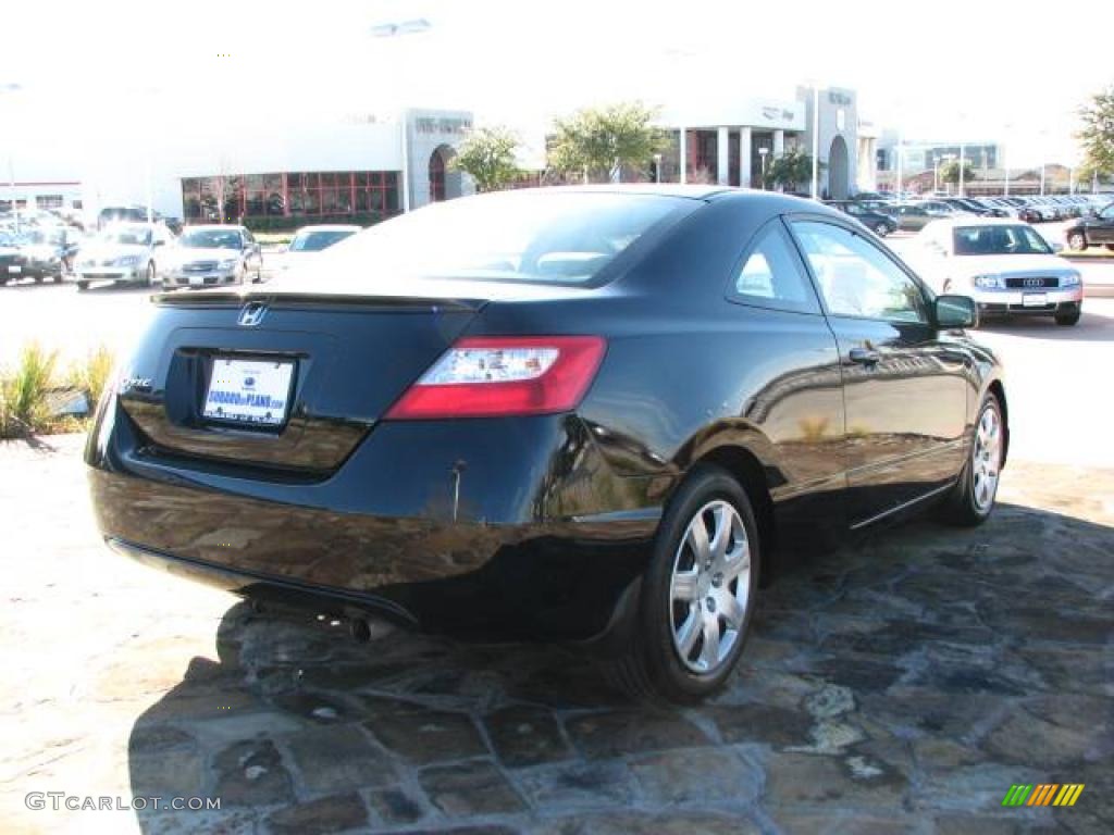 2007 Civic LX Coupe - Nighthawk Black Pearl / Gray photo #7