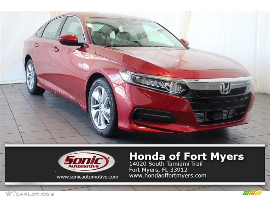 2018 Accord LX Sedan - Radiant Red Metallic / Ivory photo #1