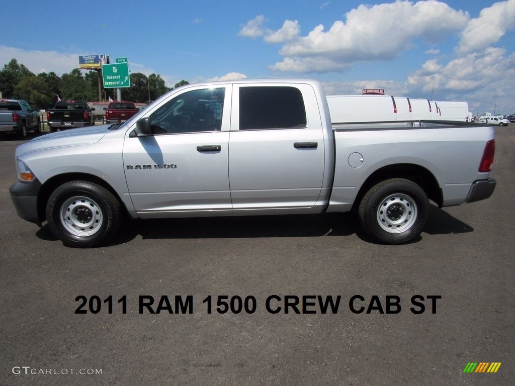 2011 Ram 1500 ST Crew Cab - Bright Silver Metallic / Dark Slate Gray/Medium Graystone photo #2