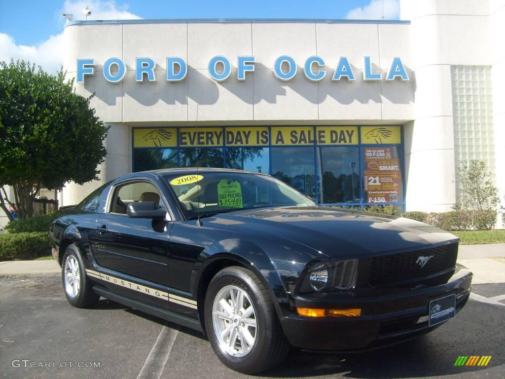 2008 Mustang V6 Deluxe Coupe - Black / Medium Parchment photo #1