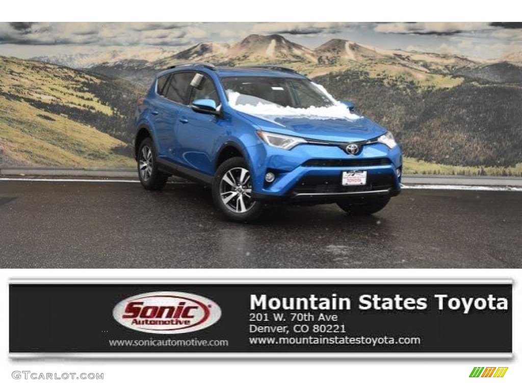 2018 RAV4 XLE AWD - Electric Storm Blue / Black photo #1