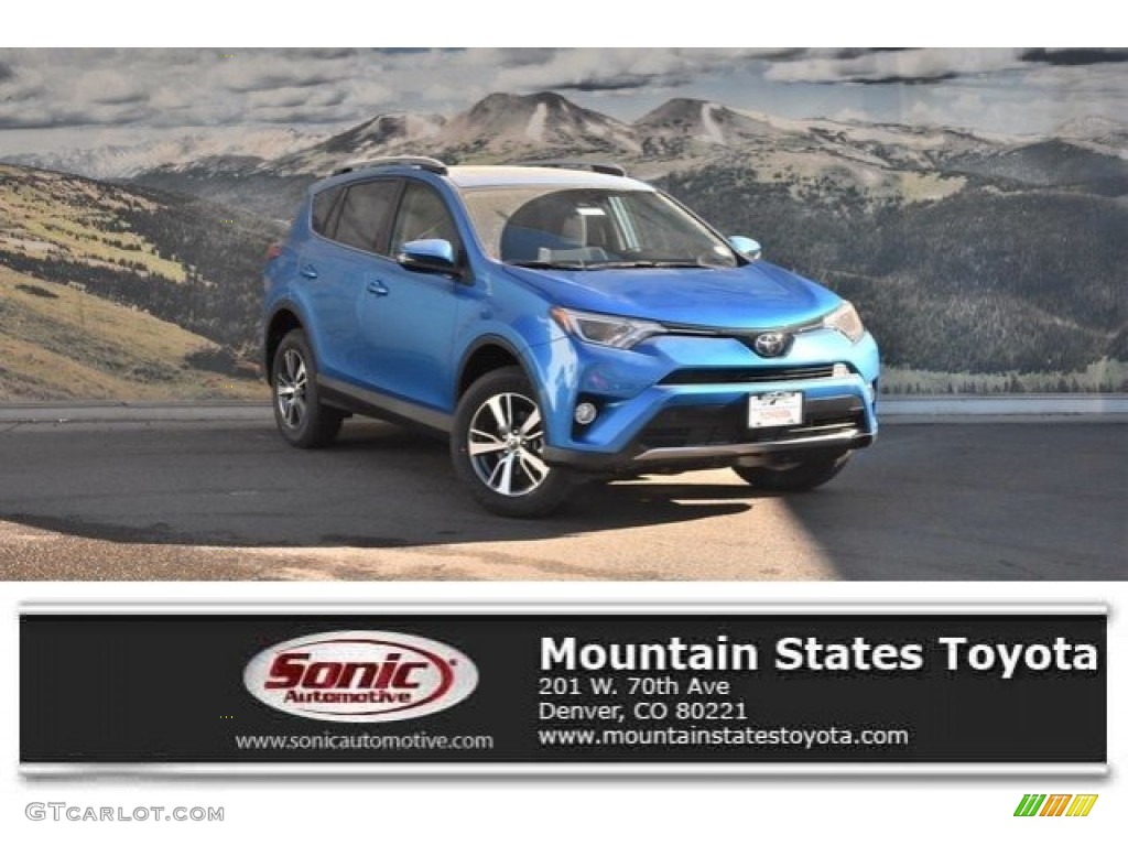 2018 RAV4 XLE AWD - Electric Storm Blue / Black photo #1