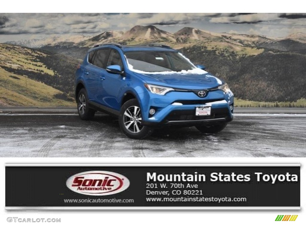 2018 RAV4 XLE AWD - Electric Storm Blue / Black photo #1