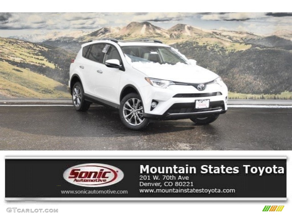 2018 RAV4 Limited AWD - Blizzard White Pearl / Black photo #1