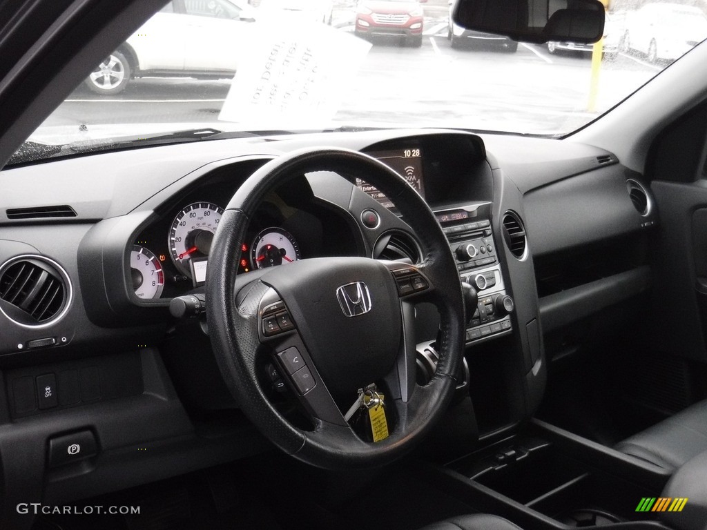 2015 Pilot EX-L 4WD - Modern Steel Metallic / Black photo #11