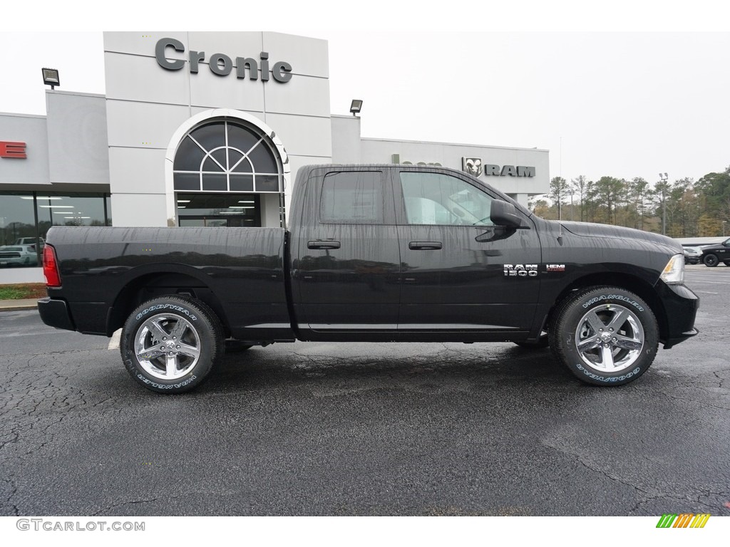 2018 1500 Express Quad Cab - Brilliant Black Crystal Pearl / Black/Diesel Gray photo #8