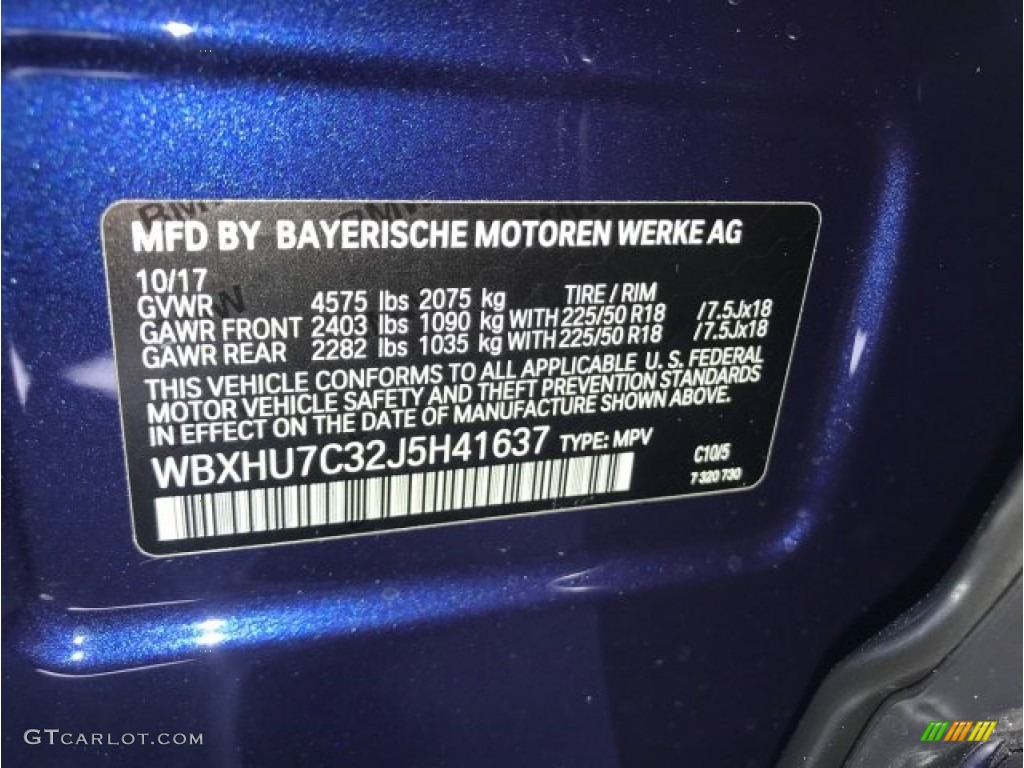 2018 X1 Color Code C10 for Mediterranean Blue Metallic Photo #124583501