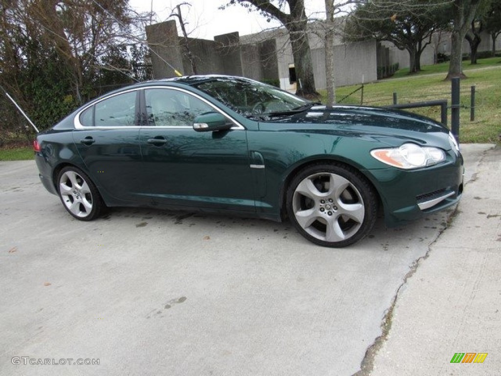 2009 XF Supercharged - Emerald Fire Metallic / Ivory/Oyster photo #1