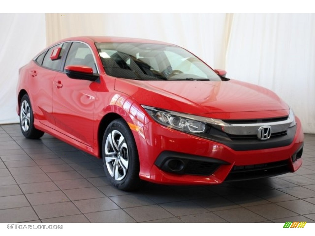 Rallye Red 2018 Honda Civic LX Sedan Exterior Photo #124613335