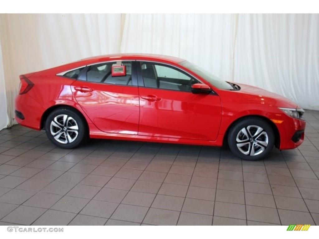 Rallye Red 2018 Honda Civic LX Sedan Exterior Photo #124613349