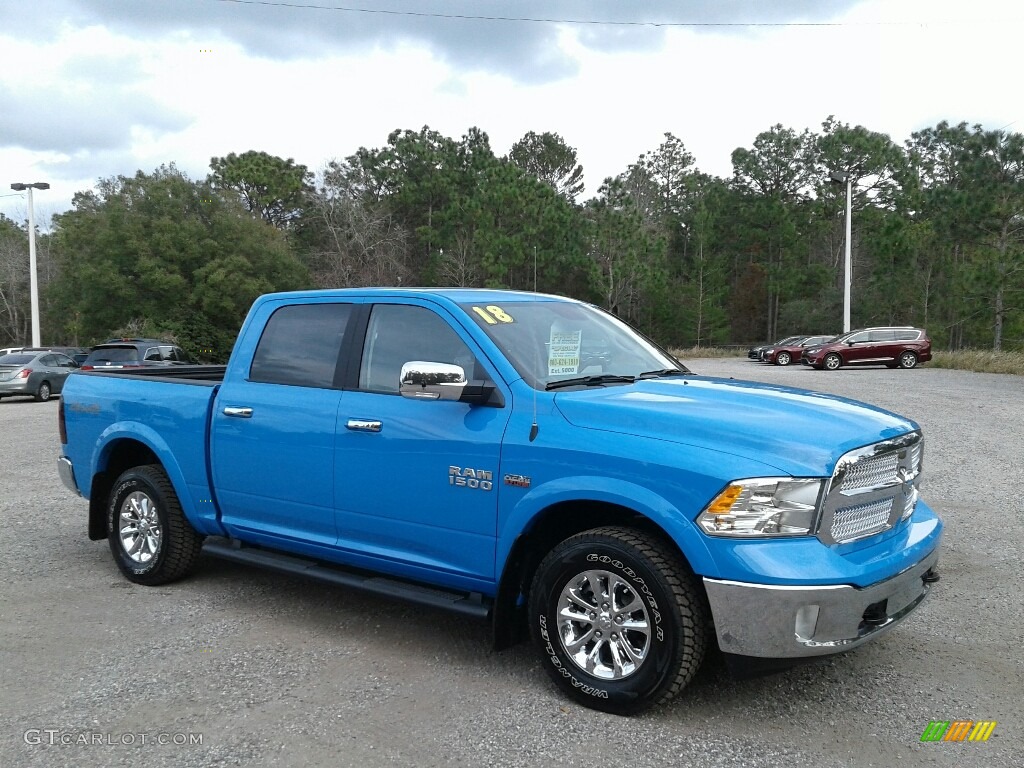 2018 1500 Big Horn Crew Cab 4x4 - Holland Blue / Black/Diesel Gray photo #7