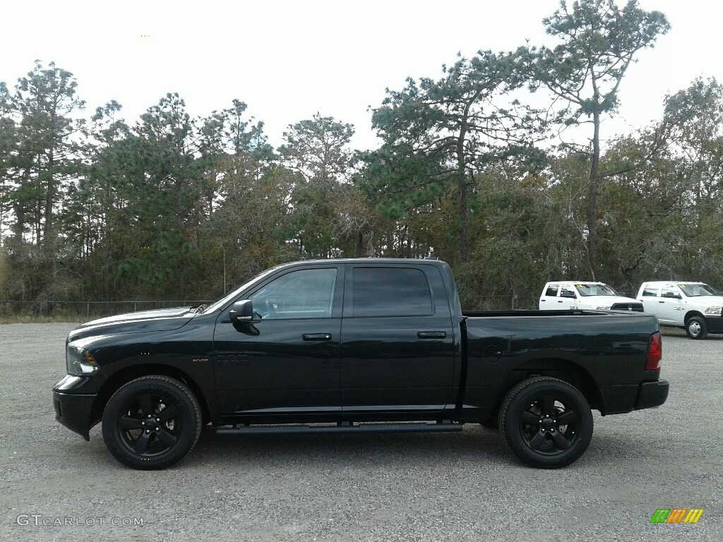 2018 1500 Big Horn Crew Cab 4x4 - Brilliant Black Crystal Pearl / Black/Diesel Gray photo #2