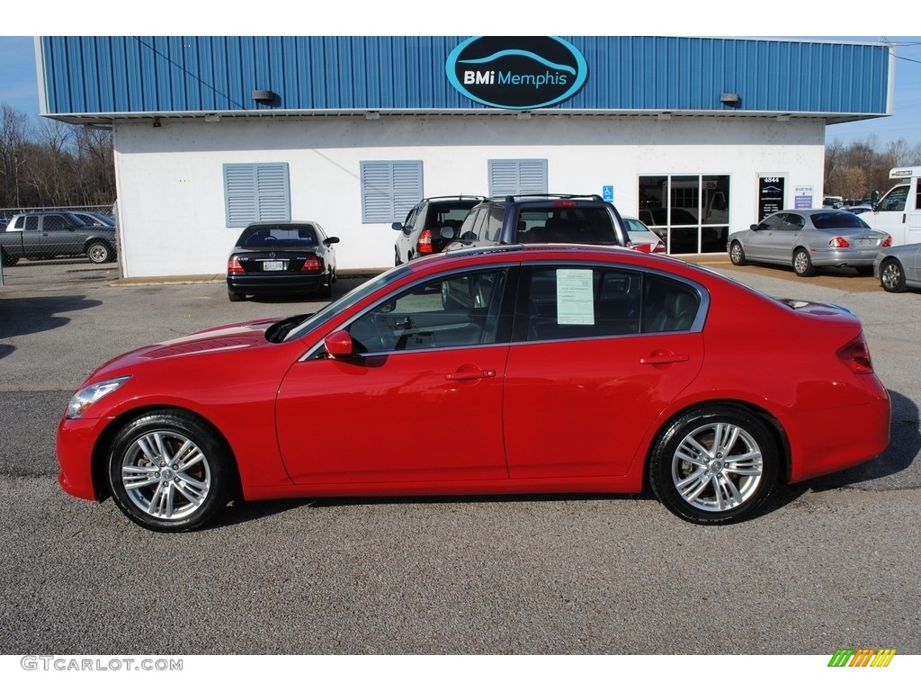 2011 G 37 Journey Sedan - Vibrant Red / Graphite photo #2