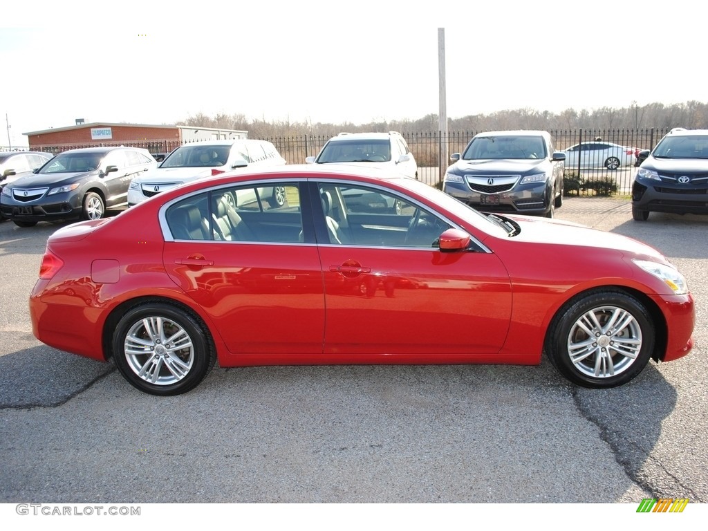 2011 G 37 Journey Sedan - Vibrant Red / Graphite photo #6