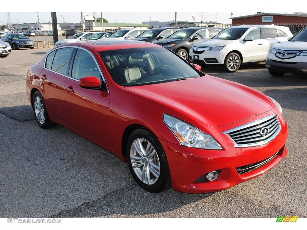 2011 G 37 Journey Sedan - Vibrant Red / Graphite photo #7