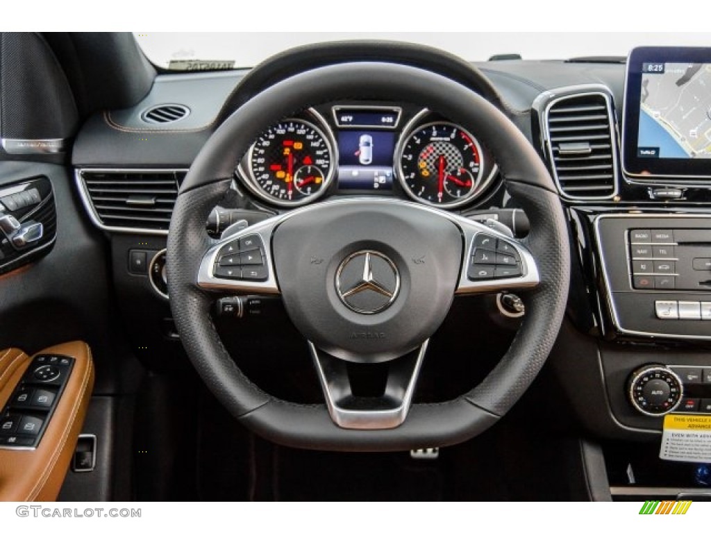 2018 Mercedes-Benz GLE 43 AMG 4Matic Coupe Saddle Brown/Black Steering Wheel Photo #124623877