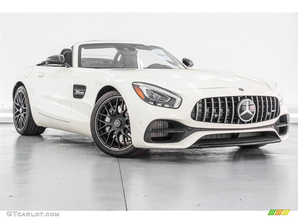 designo Diamond White Metallic 2018 Mercedes-Benz AMG GT Roadster Exterior Photo #124624849
