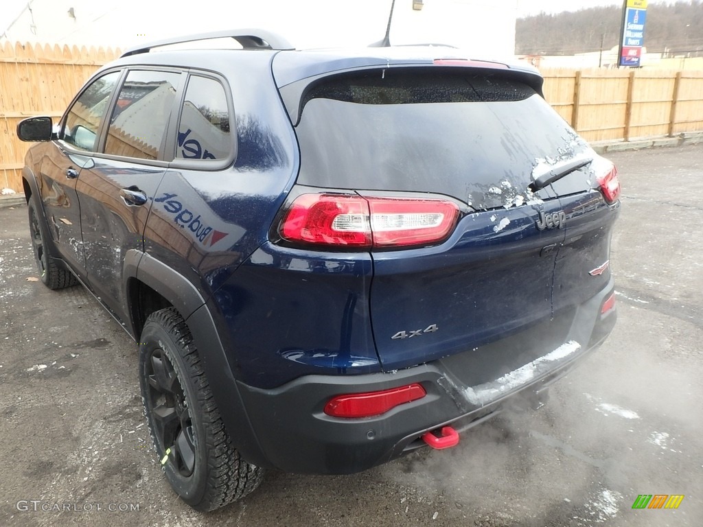 2018 Cherokee Trailhawk 4x4 - Patriot Blue Pearl / Black photo #3