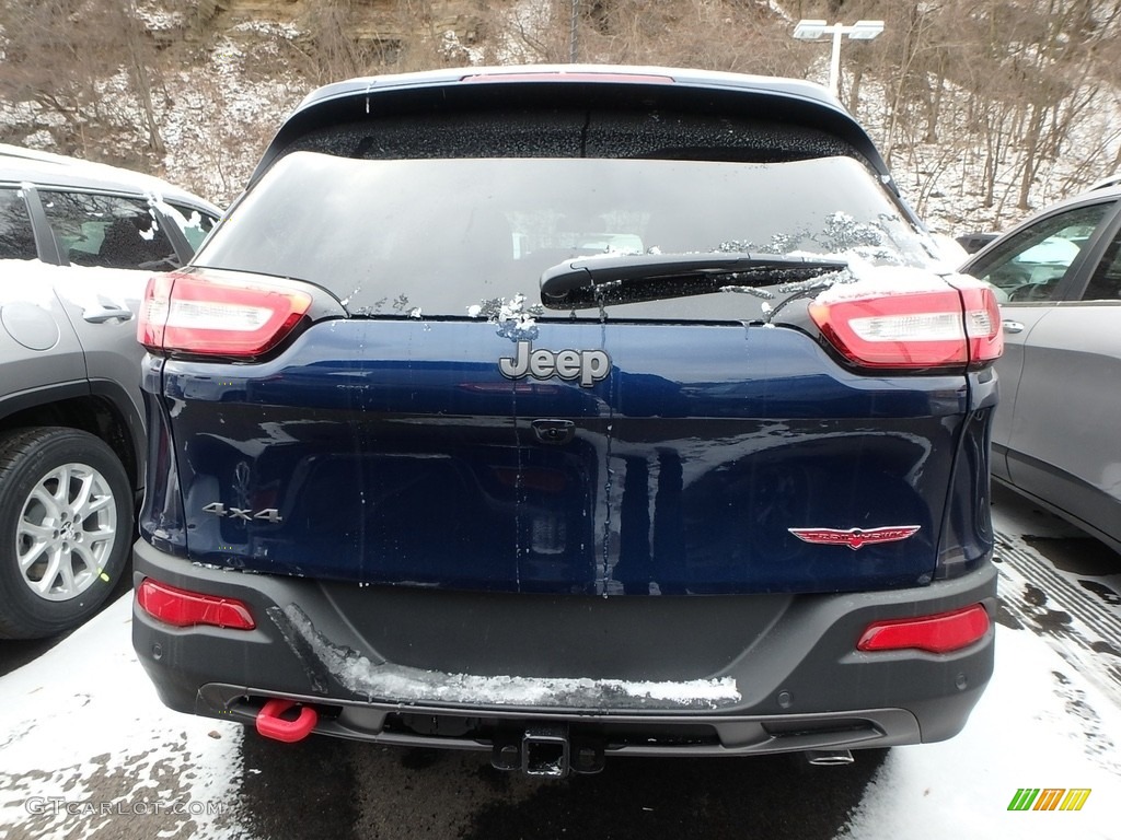 2018 Cherokee Trailhawk 4x4 - Patriot Blue Pearl / Black photo #4