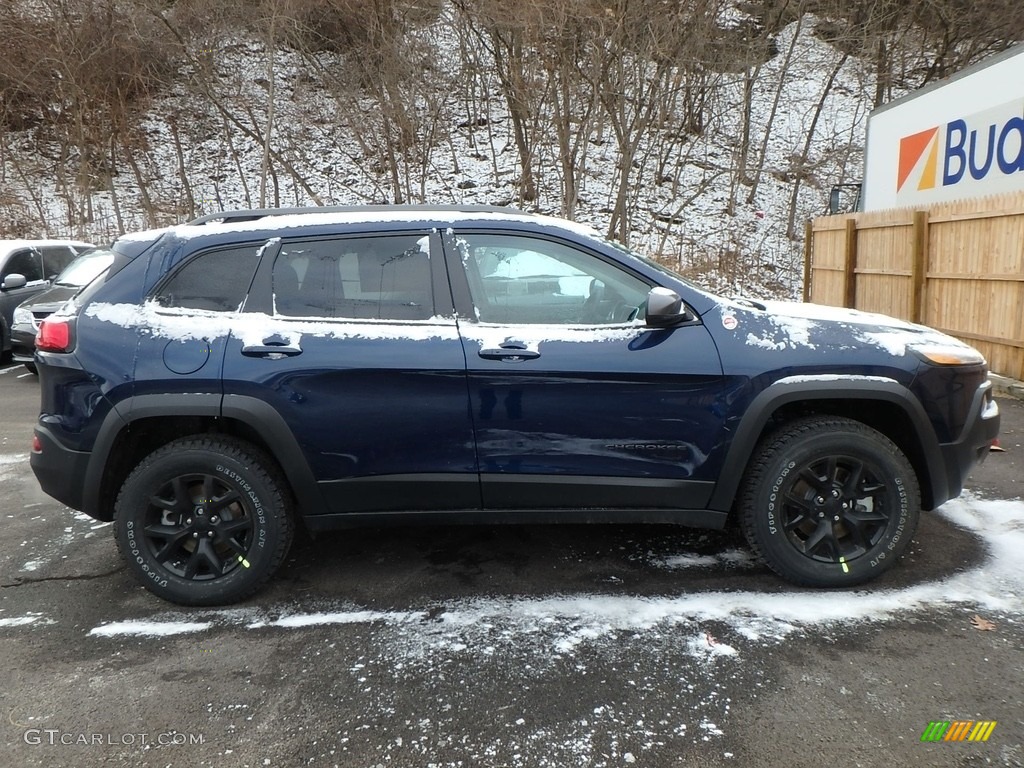 2018 Cherokee Trailhawk 4x4 - Patriot Blue Pearl / Black photo #6
