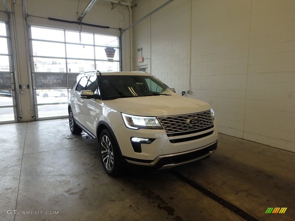 2018 Explorer Platinum 4WD - White Platinum / Ebony Black photo #1
