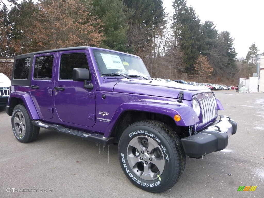 Xtreme Purple Pearl 2018 Jeep Wrangler Unlimited Sahara 4x4 Exterior Photo #124636009