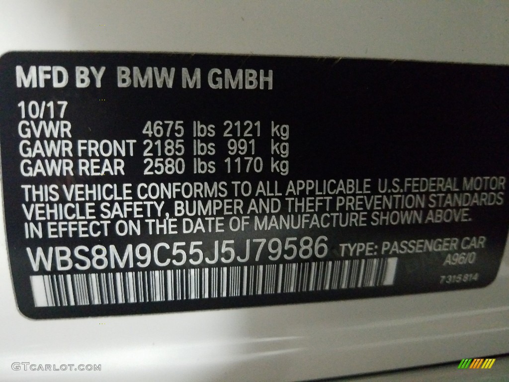 2018 M3 Sedan - Mineral White Metallic / Black photo #28