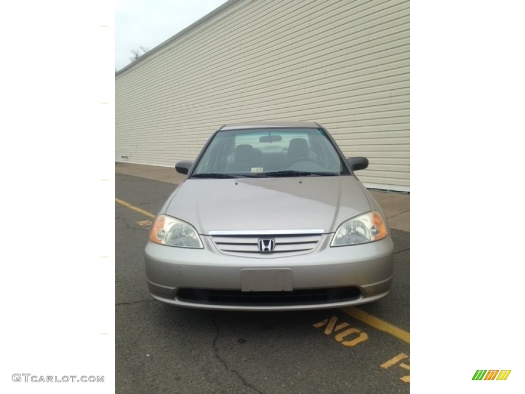 2001 Civic LX Sedan - Titanium Metallic / Beige photo #3