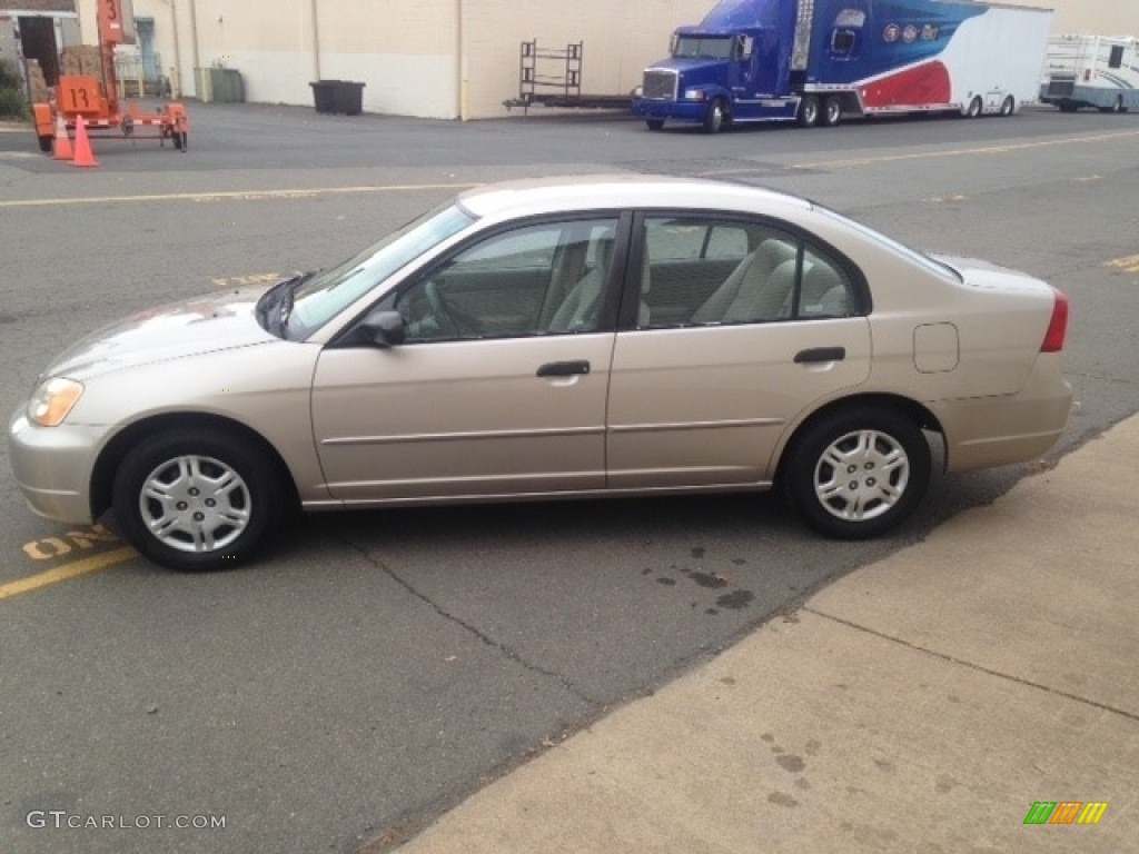2001 Civic LX Sedan - Titanium Metallic / Beige photo #5