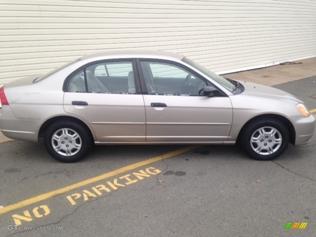 2001 Civic LX Sedan - Titanium Metallic / Beige photo #6