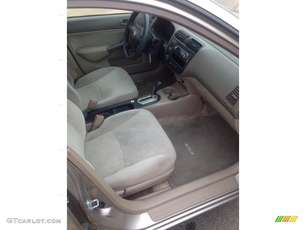 2001 Civic LX Sedan - Titanium Metallic / Beige photo #7