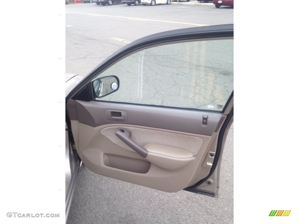 2001 Civic LX Sedan - Titanium Metallic / Beige photo #11