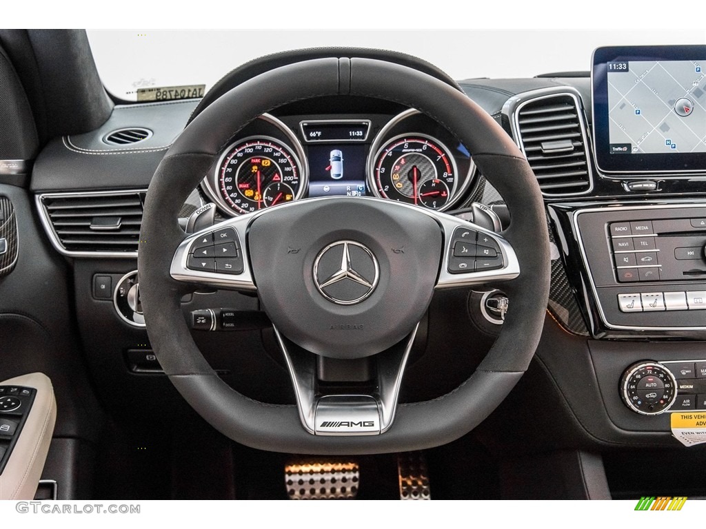 2018 Mercedes-Benz GLE 63 S AMG 4Matic Coupe designo Porcelain/Black Steering Wheel Photo #124649695