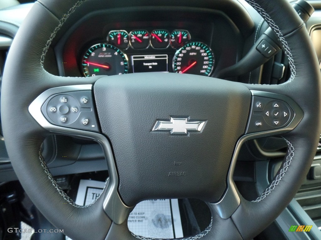 2018 Chevrolet Silverado 1500 LTZ Crew Cab 4x4 Jet Black Steering Wheel Photo #124653019
