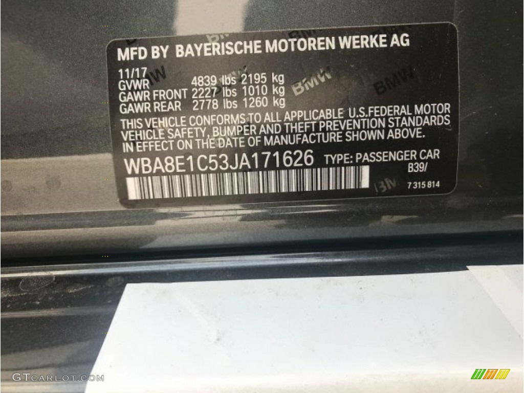 2018 3 Series 330e iPerformance Sedan - Mineral Grey Metallic / Black photo #12