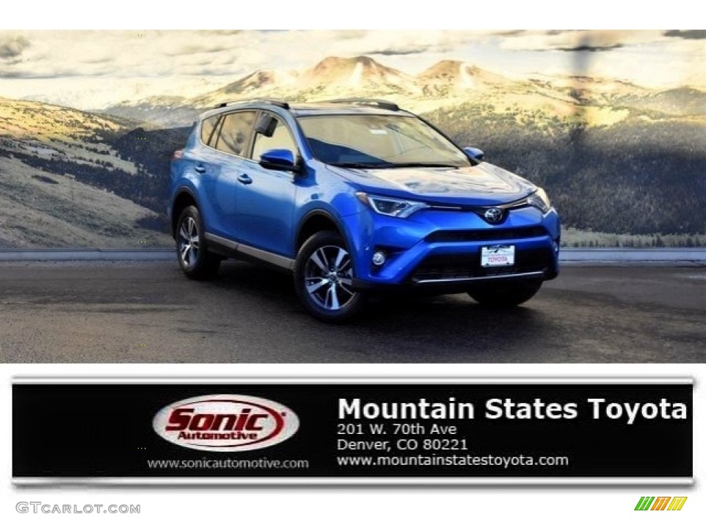 2018 RAV4 XLE AWD - Electric Storm Blue / Black photo #1