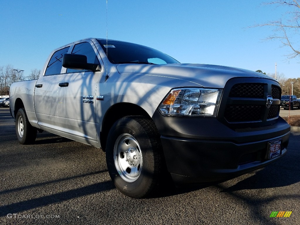 2018 1500 Tradesman Crew Cab 4x4 - Bright Silver Metallic / Black/Diesel Gray photo #1