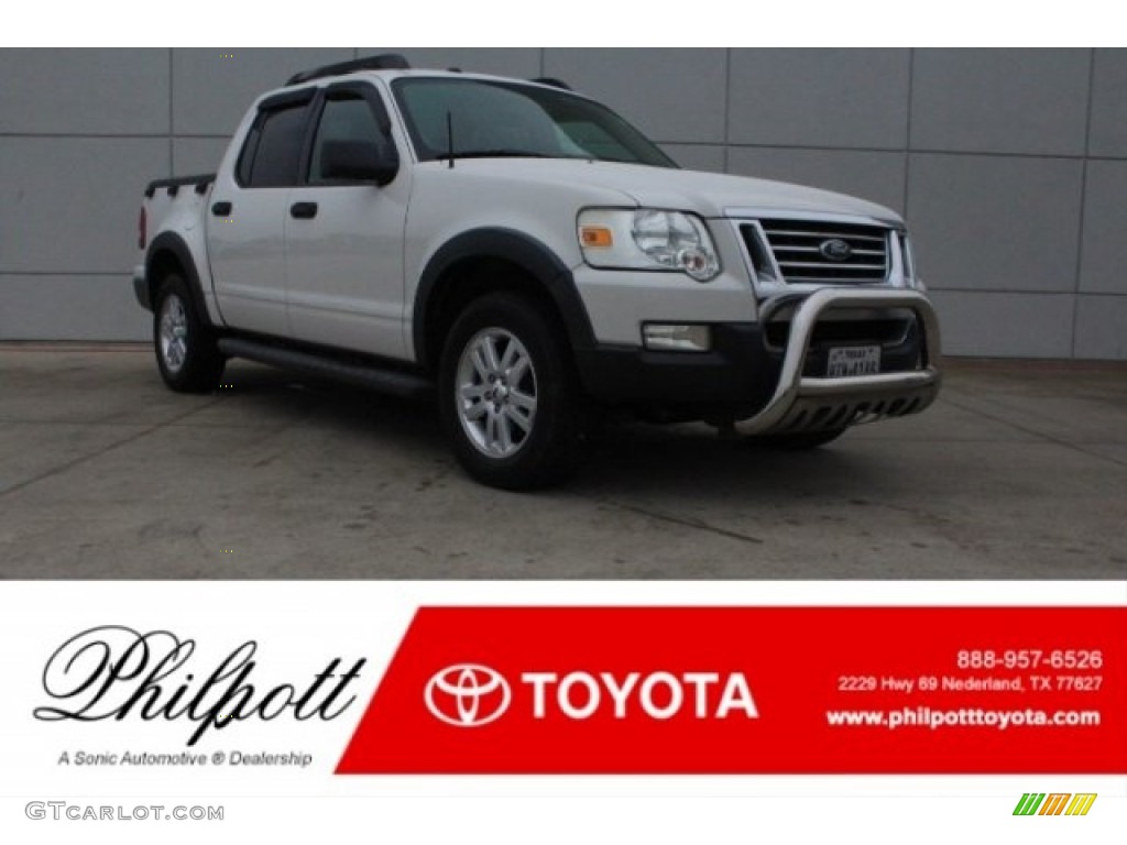 2009 Explorer Sport Trac XLT - White Suede / Charcoal Black photo #1