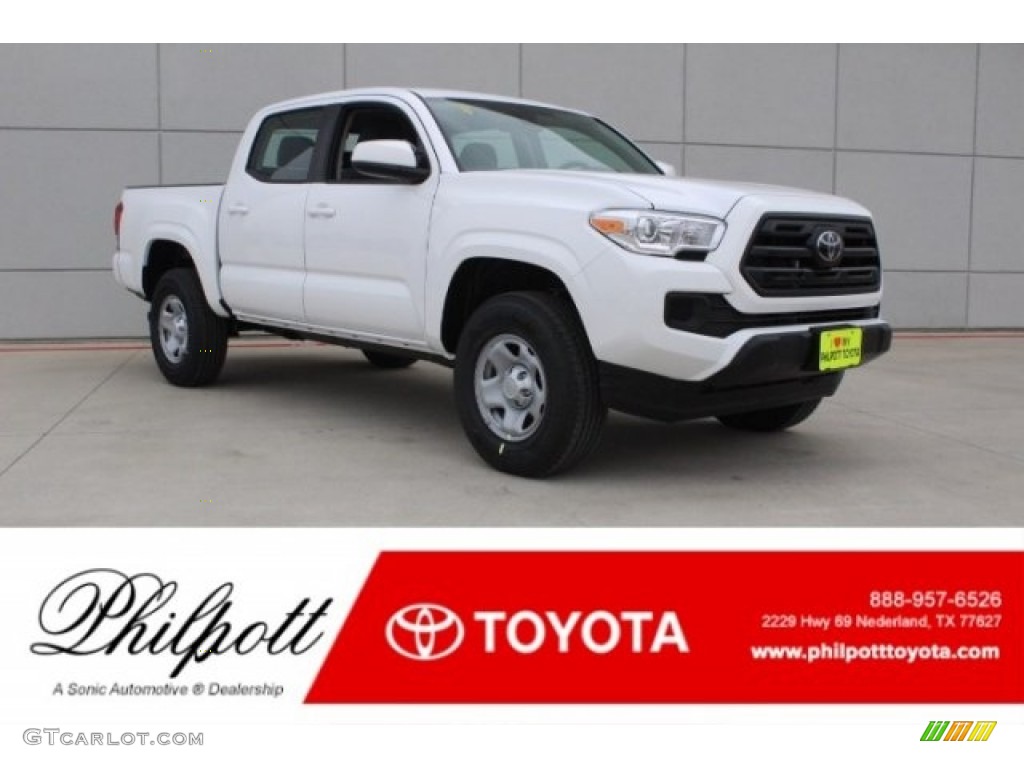 2018 Tacoma SR Double Cab - Super White / Cement Gray photo #1