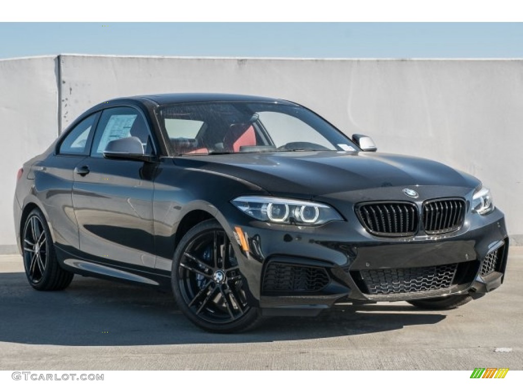 2018 2 Series M240i Coupe - Black Sapphire Metallic / Coral Red photo #1