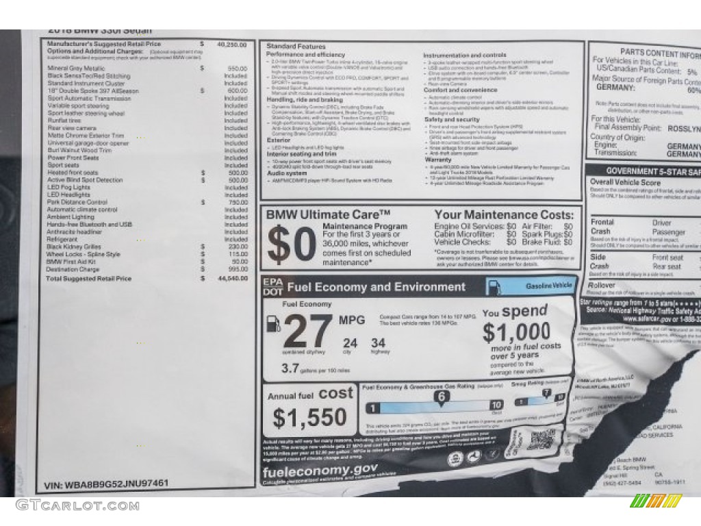 2018 3 Series 330i Sedan - Mineral Grey Metallic / Black photo #4