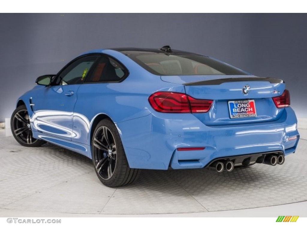 2018 M4 Coupe - Yas Marina Blue Metallic / Sakhir Orange/Black photo #4