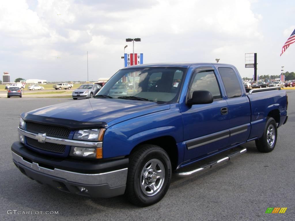 2004 Silverado 1500 LS Extended Cab - Arrival Blue Metallic / Tan photo #7