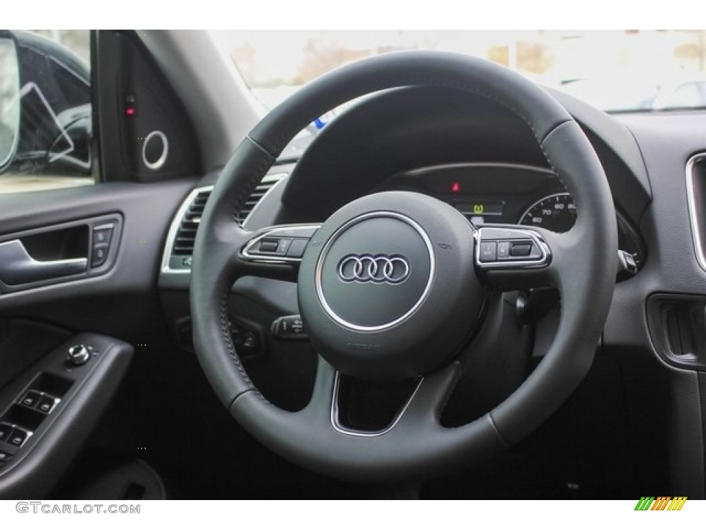 2017 Audi Q5 3.0 TFSI Premium Plus quattro Black Steering Wheel Photo #124678315