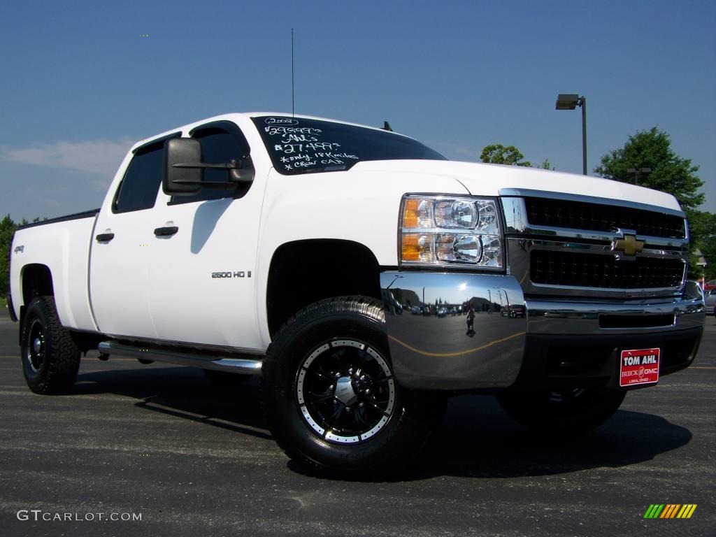 2008 Silverado 2500HD LS Crew Cab 4x4 - Summit White / Dark Titanium photo #1