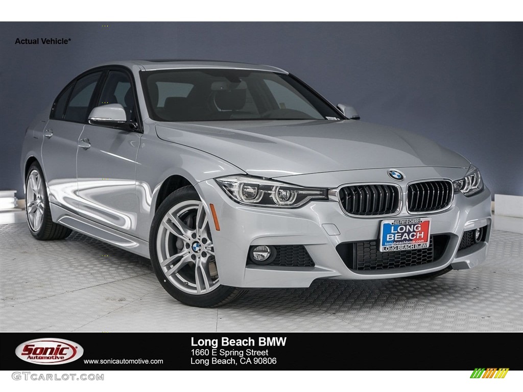 2018 3 Series 330i Sedan - Glacier Silver Metallic / Black photo #2