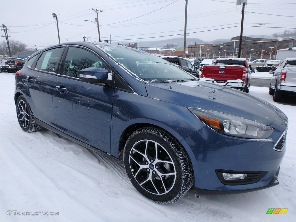 Blue Metallic 2018 Ford Focus SEL Hatch Exterior Photo #124685091