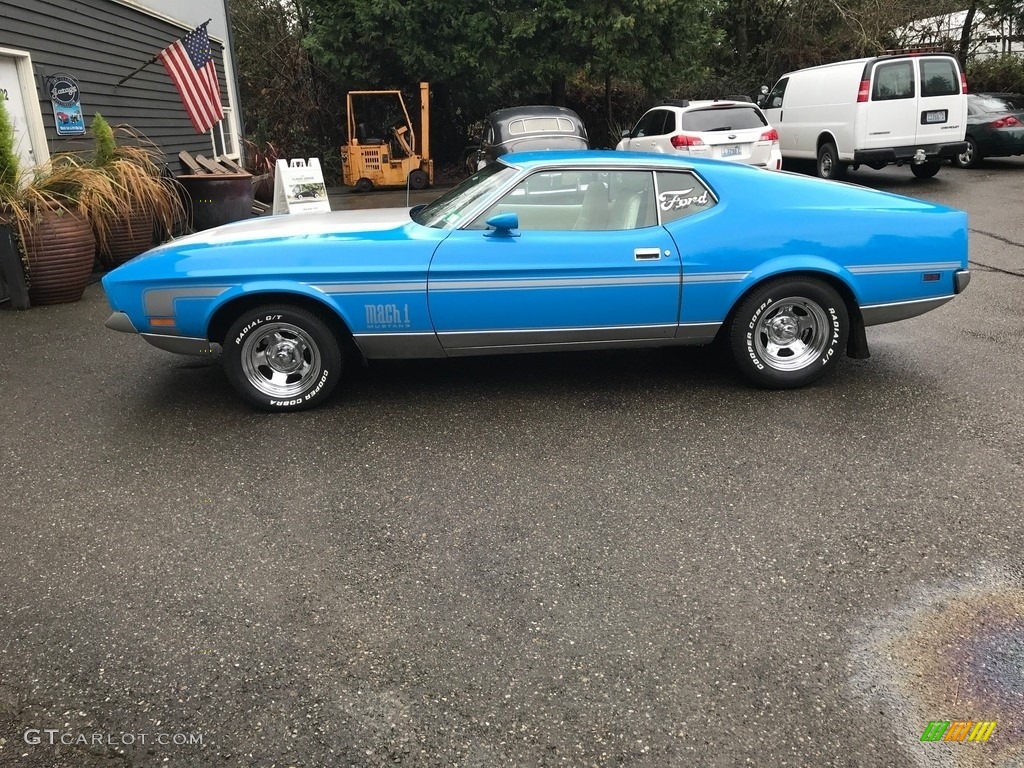 1972 Mustang Mach 1 Coupe - Grabber Blue / Fawn photo #2