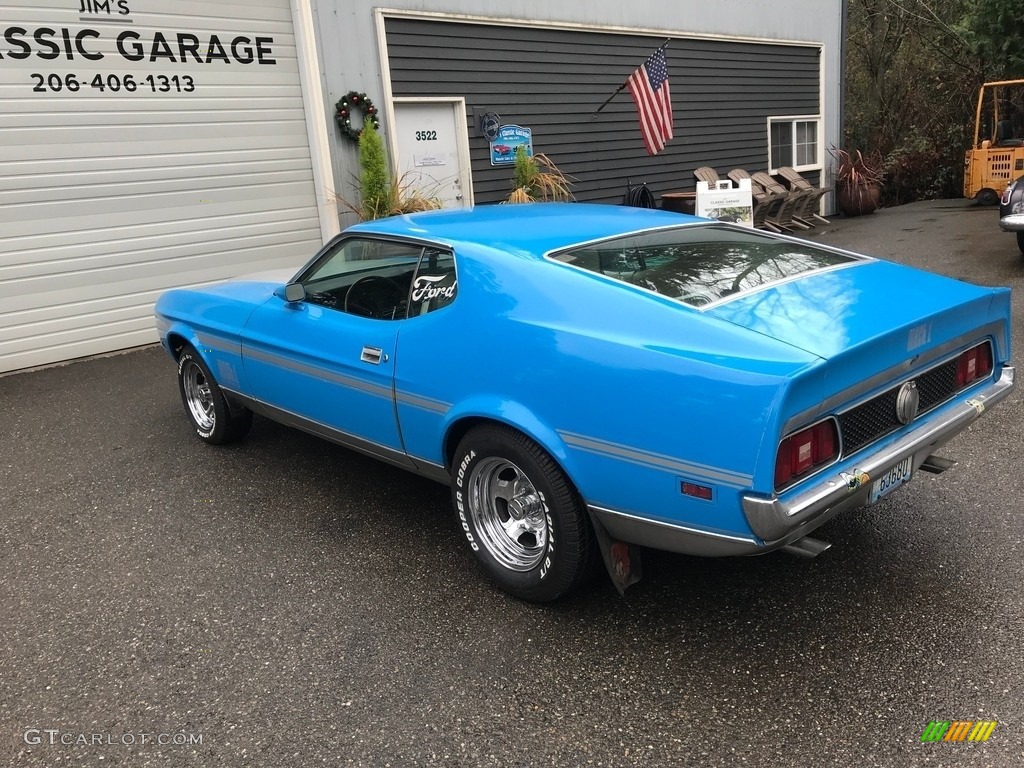 1972 Mustang Mach 1 Coupe - Grabber Blue / Fawn photo #3